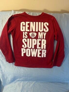 Kids Red Long-Sleeve 'Genius Is My Superpower' Shirt